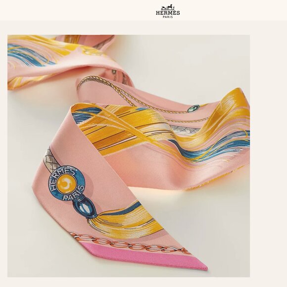 Authentic Hermès Cavalcades Silk Twilly - Picture 15 of 16